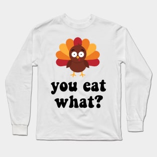 Vegan Thanksgiving Cute Vegetarian Turkey Long Sleeve T-Shirt